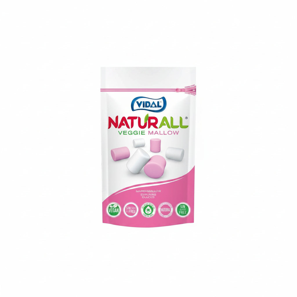 VIDAL Veggie Mallow Veganos - Nubes Sin Gelatina Animal Doypack (90 g) Sin Gluten