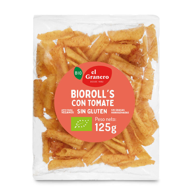 El Granero Nachos Bioroll's con Tomate Ecológicos 125g | Sin Gluten