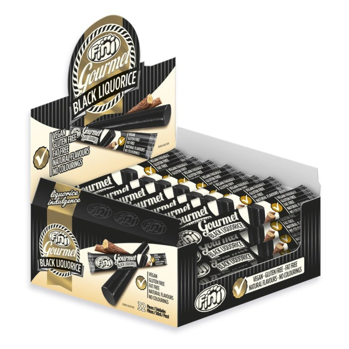 FINI GOURMET Regaliz Black Liquorice · Barritas Veganas Sin Gluten (32 uds)