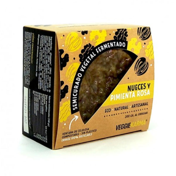 VEGGIE KARMA Semicurado vegano de Nueces con Pimienta Rosa 200gr sin gluten